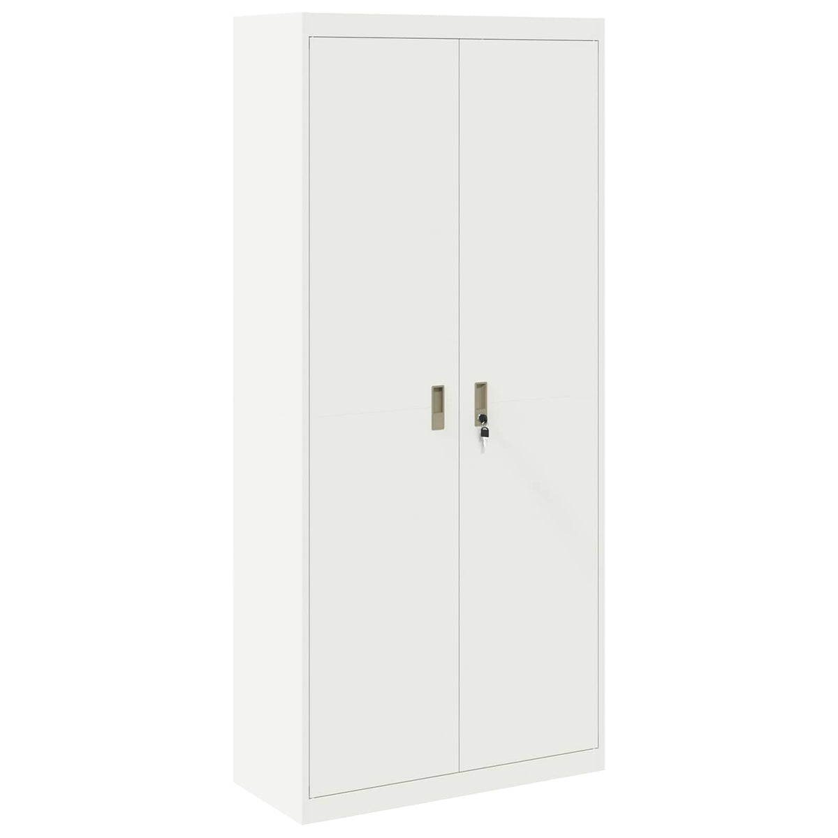 Storage Cabinet Steel Width 90 cm White 200 cm