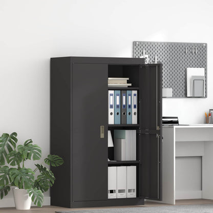vidaXL Storage Cabinet Steel Width 80 cm Black