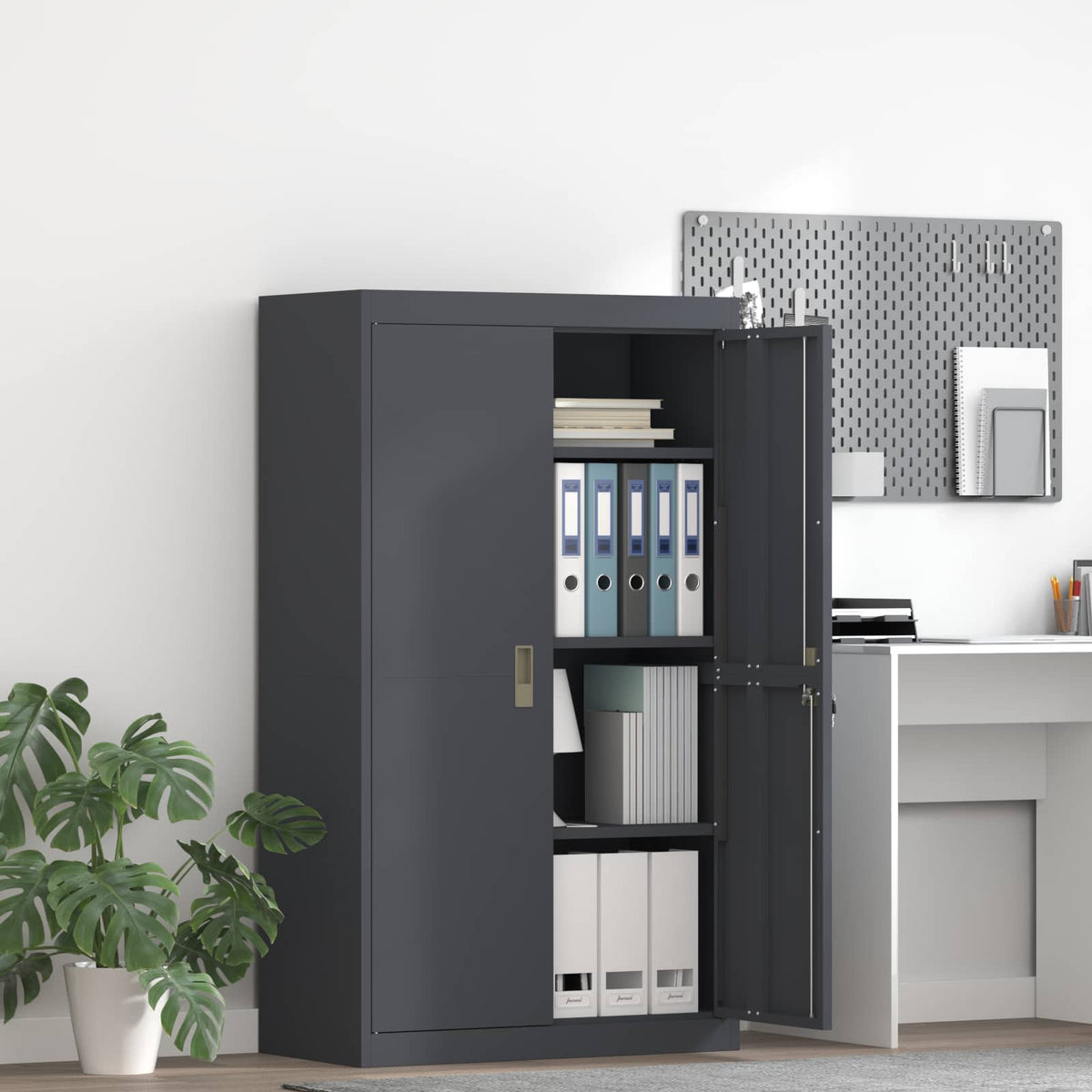 vidaXL Storage Cabinet Steel Width 80 cm Anthracite
