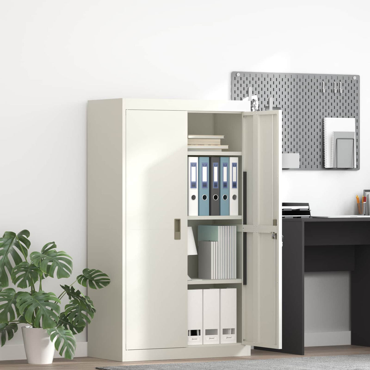 vidaXL Storage Cabinet Steel Width 80 cm White