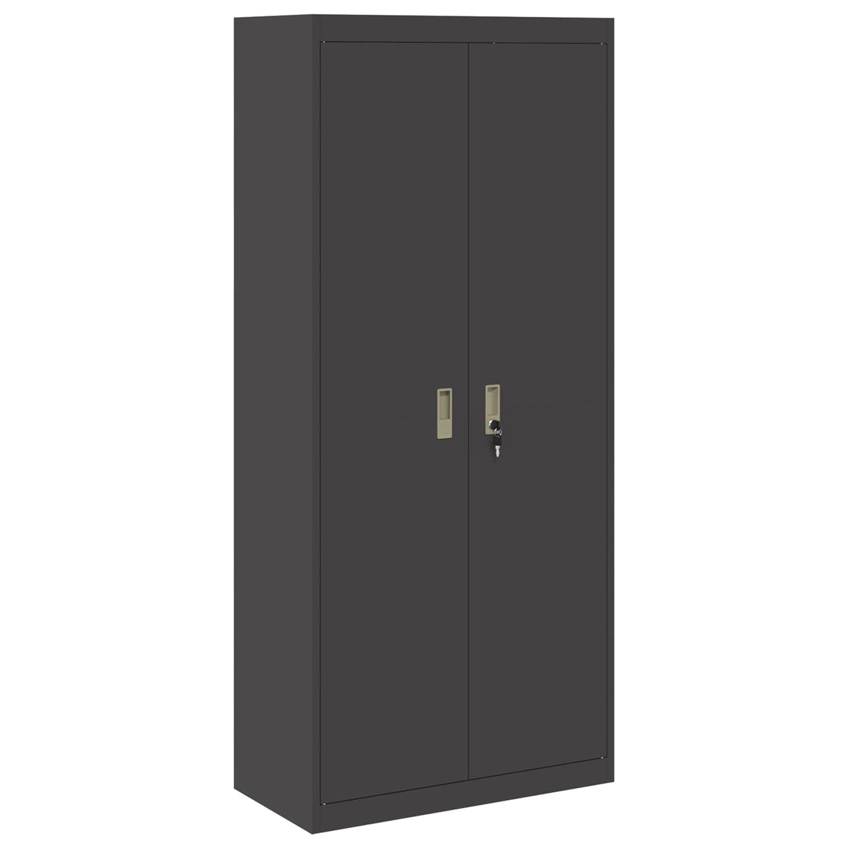 Storage Cabinet Steel Width 80 cm Black 180 cm
