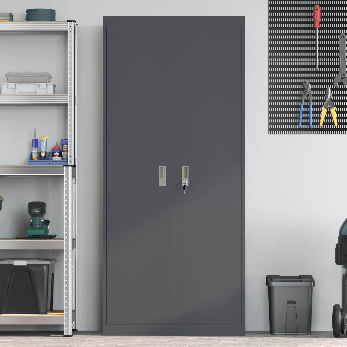 vidaXL Storage Cabinet Anthracite 80 x 40 x180 cm Steel 4