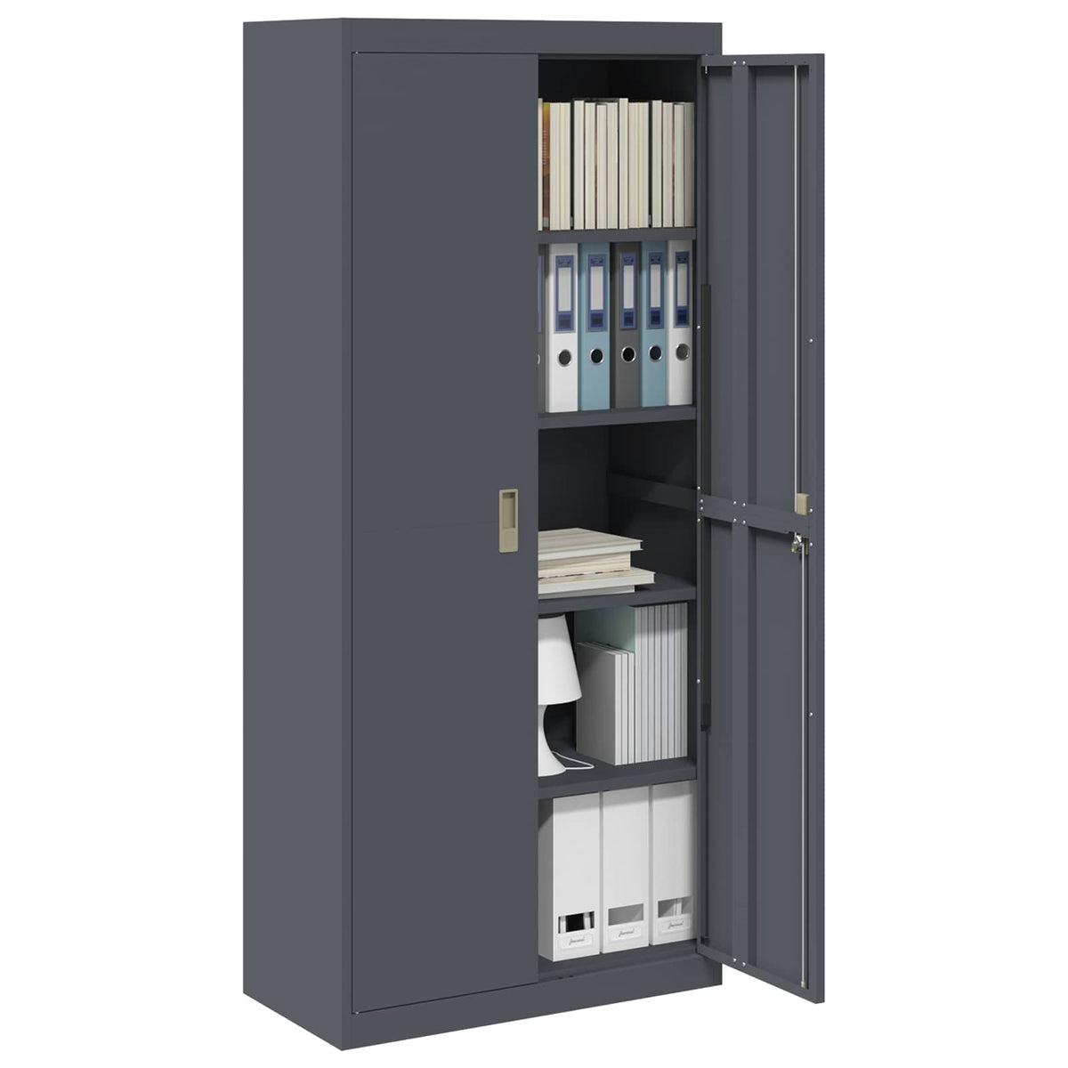 Storage Cabinet Steel Width 80 cm Anthracite 180 cm