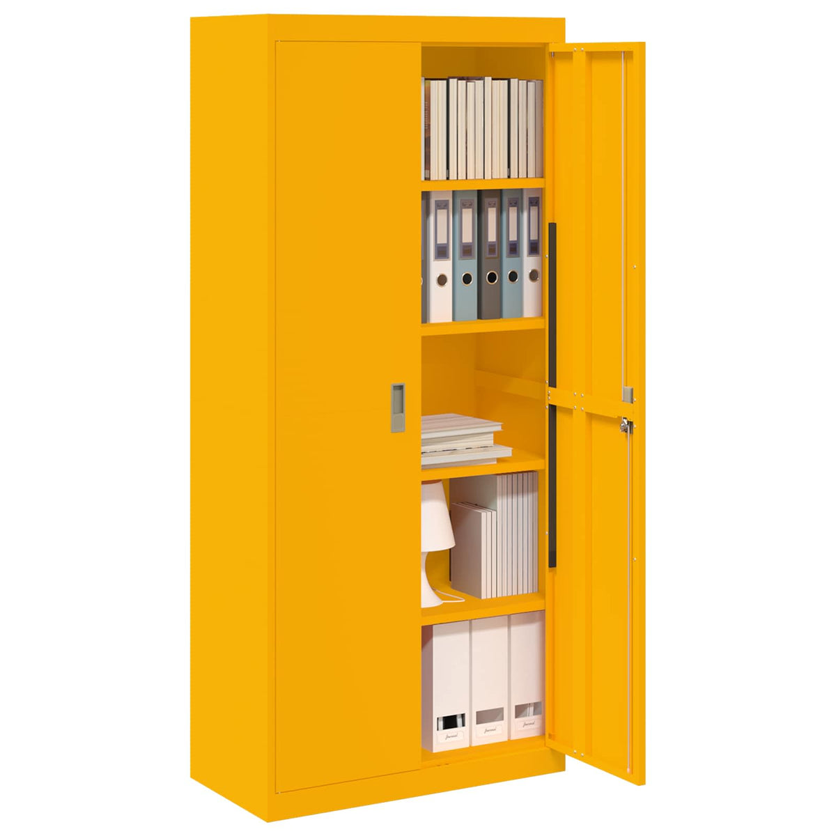 Storage Cabinet Steel Width 80 cm Mustard yellow 180 cm