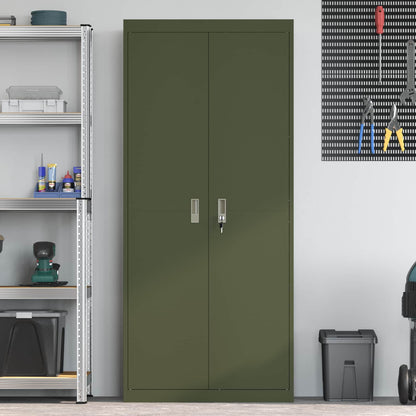 vidaXL Storage Cabinet Olive Green 80 x 40 x180 cm Steel 4
