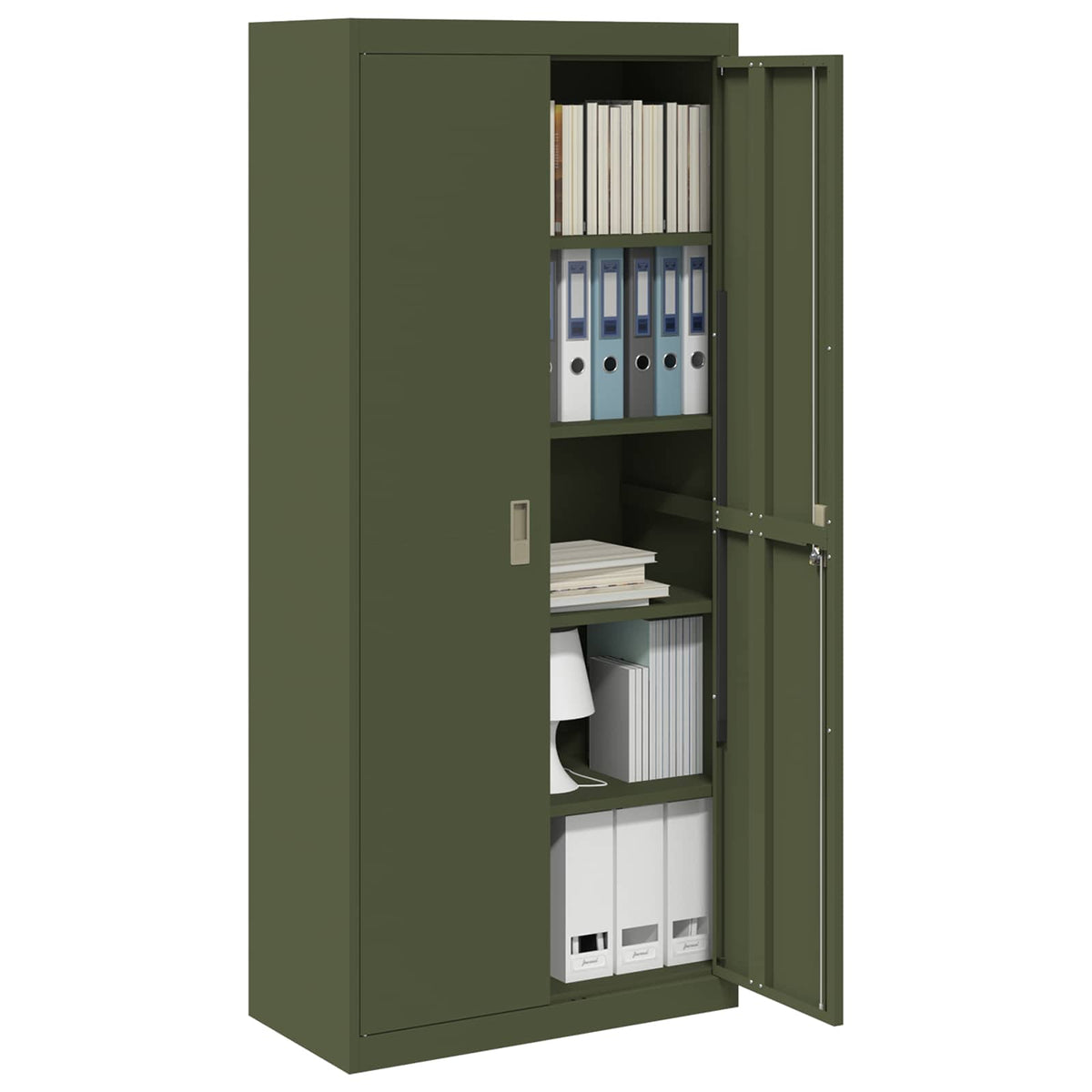 vidaXL Storage Cabinet Olive Green 80 x 40 x180 cm Steel 3