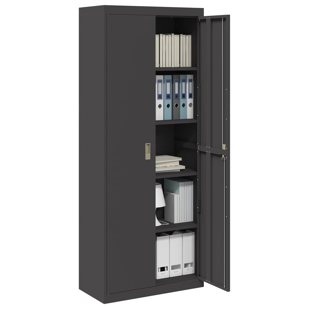 vidaXL Storage Cabinet Black 80 x 40 x200 cm Steel 3