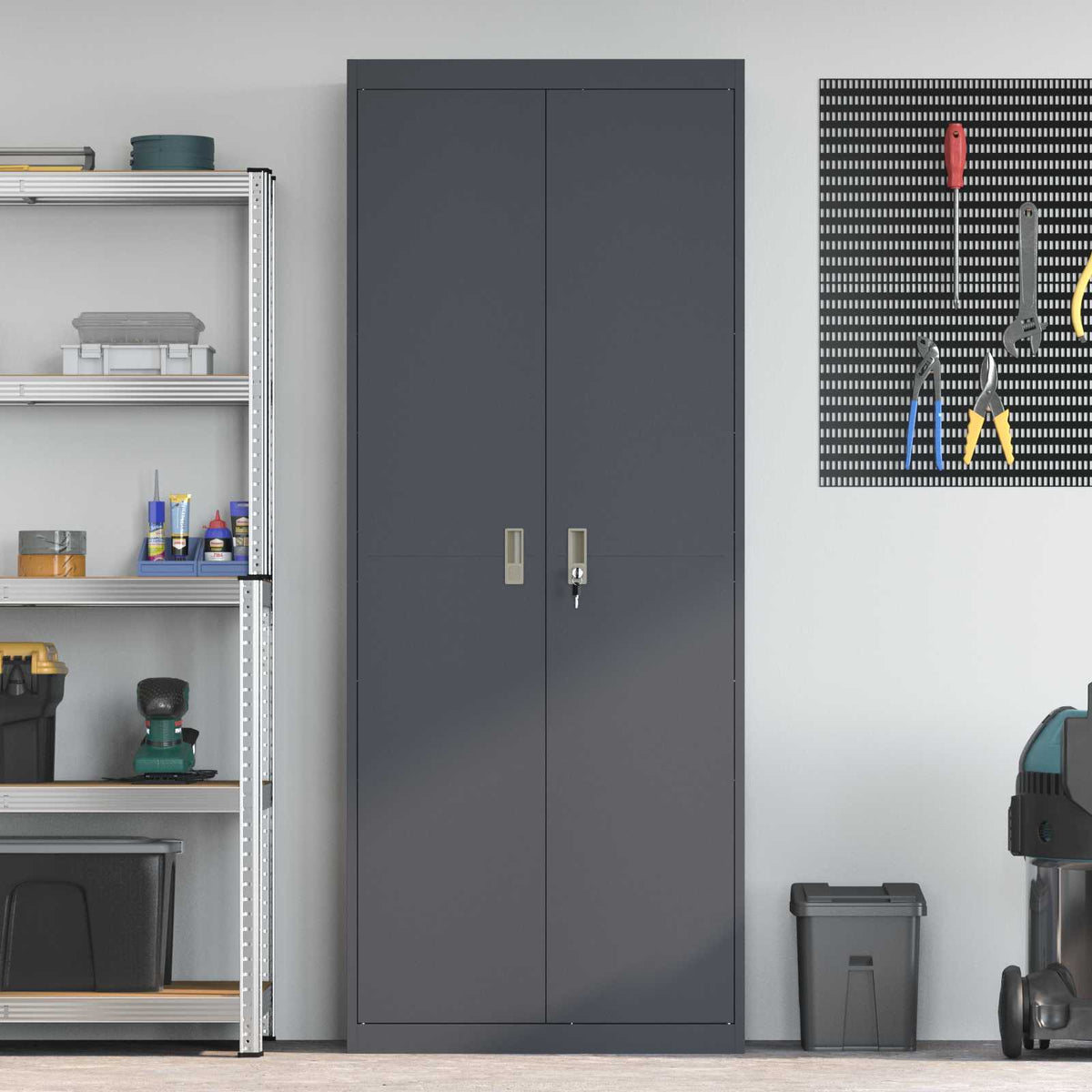 vidaXL Storage Cabinet Anthracite 80 x 40 x200 cm Steel 4