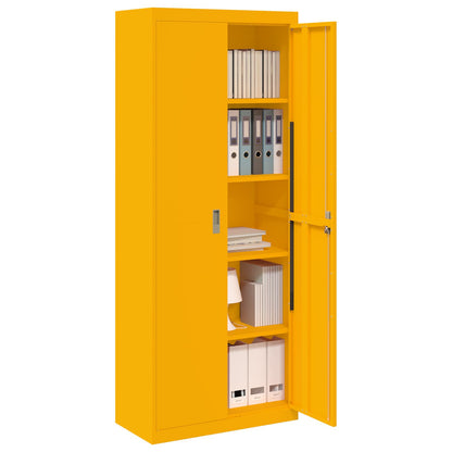 vidaXL Storage Cabinet Mustard Yellow 80 x 40 x200 cm Steel 3