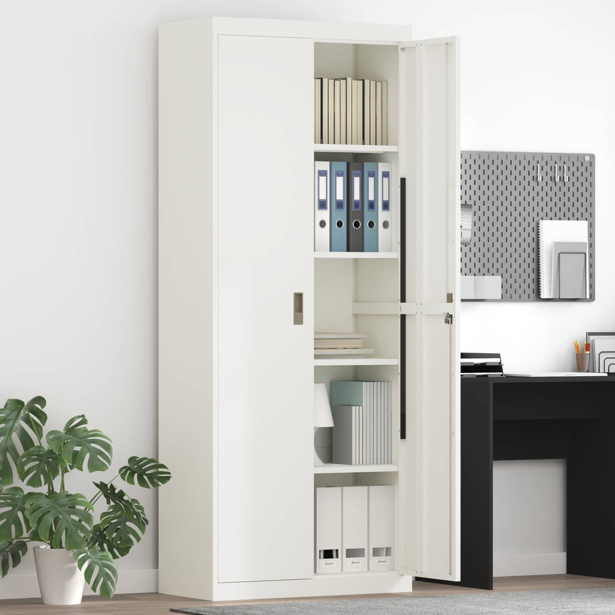 vidaXL Storage Cabinet White 80 x 40 x200 cm Steel 1