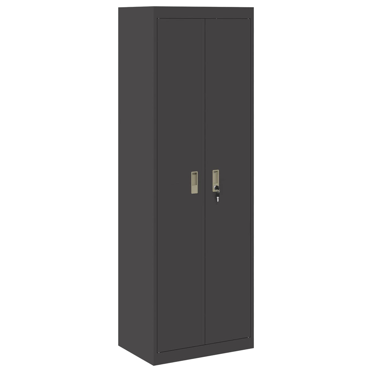 Storage Cabinet Steel Width 60 cm Black 180 cm
