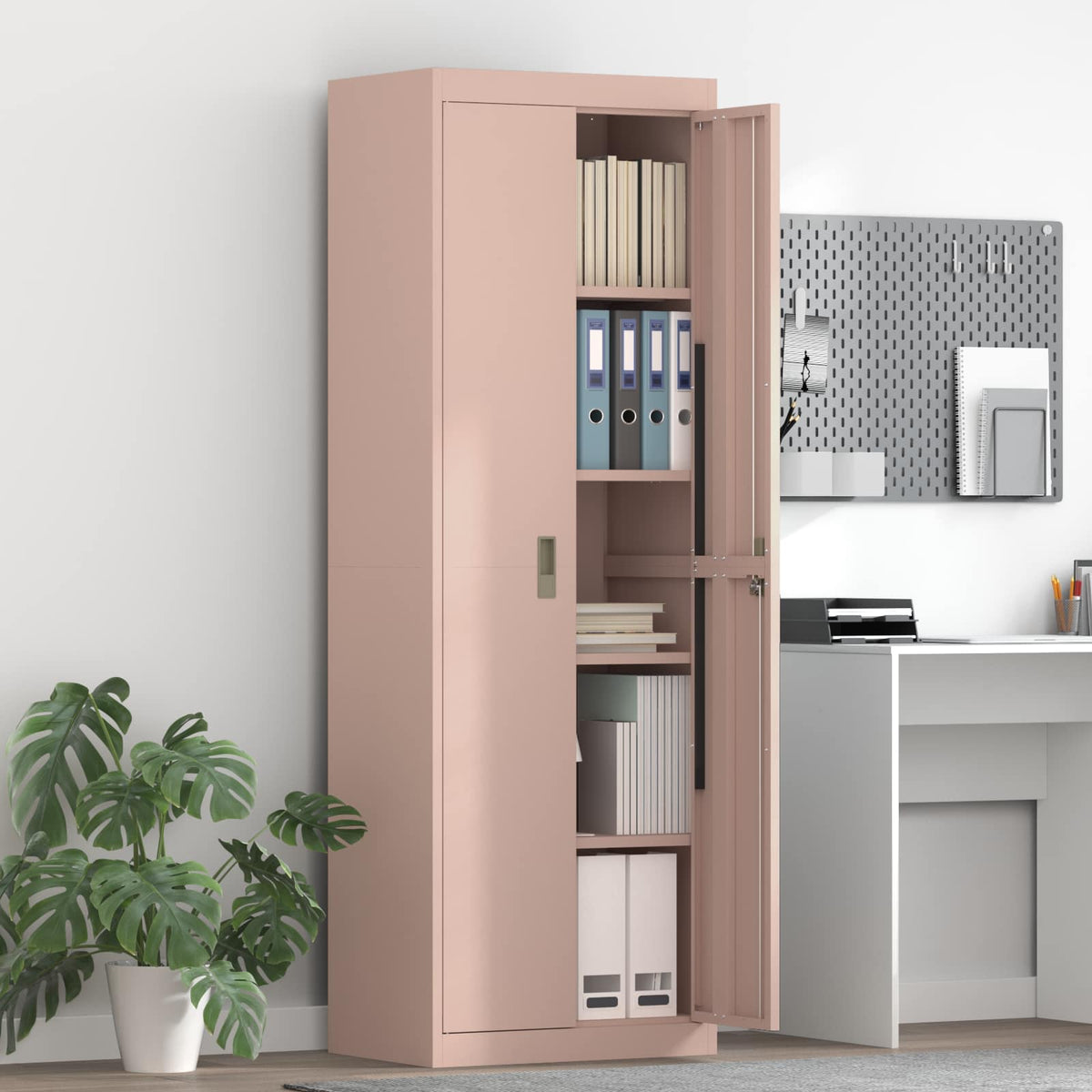 vidaXL Storage Cabinet Pink 60 x 40 x180 cm Steel 1
