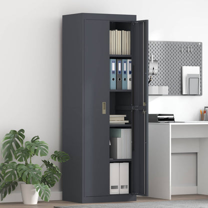 Storage Cabinet Steel Width 60 cm Anthracite 180 cm