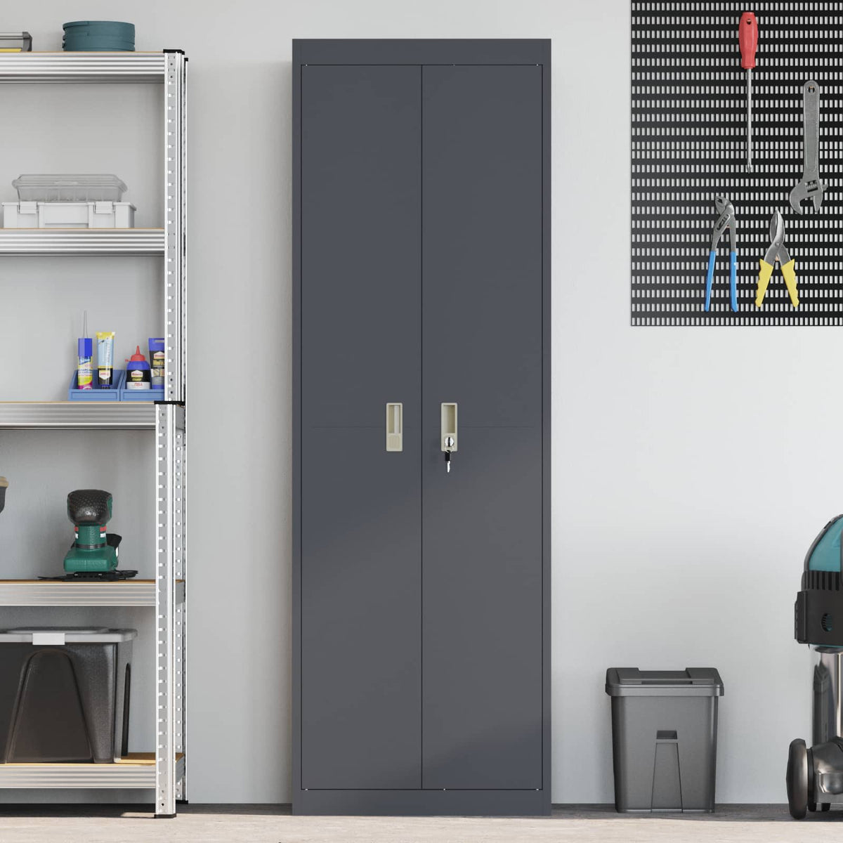 vidaXL Storage Cabinet Anthracite 60 x 40 x180 cm Steel 4
