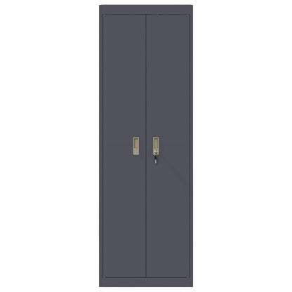 Storage Cabinet Steel Width 60 cm Anthracite 180 cm
