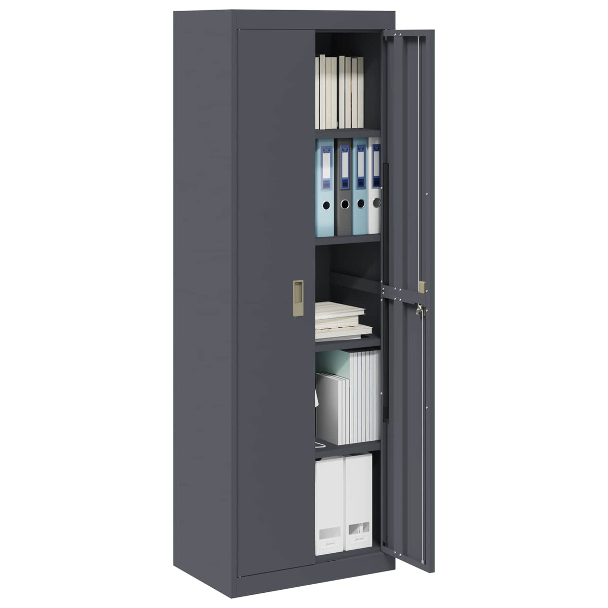 Storage Cabinet Steel Width 60 cm Anthracite 180 cm
