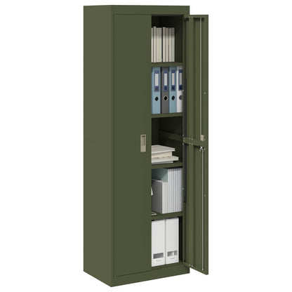 Storage Cabinet Steel Width 60 cm Olive Green 180 cm