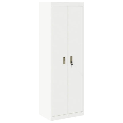 Storage Cabinet Steel Width 60 cm White 180 cm