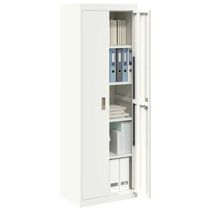 Storage Cabinet Steel Width 60 cm White 180 cm