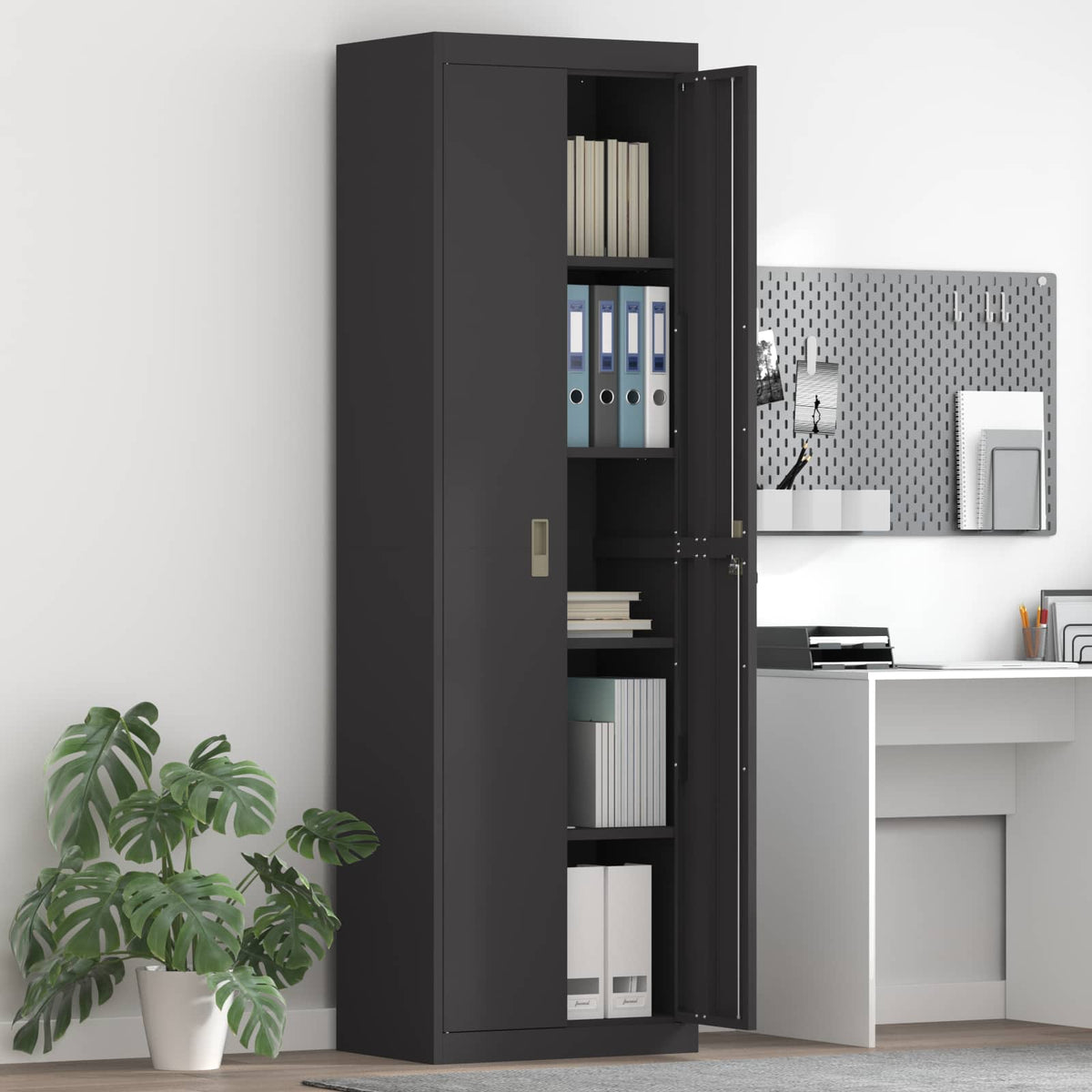 vidaXL Storage Cabinet Black 60 x 40 x200 cm Steel 1