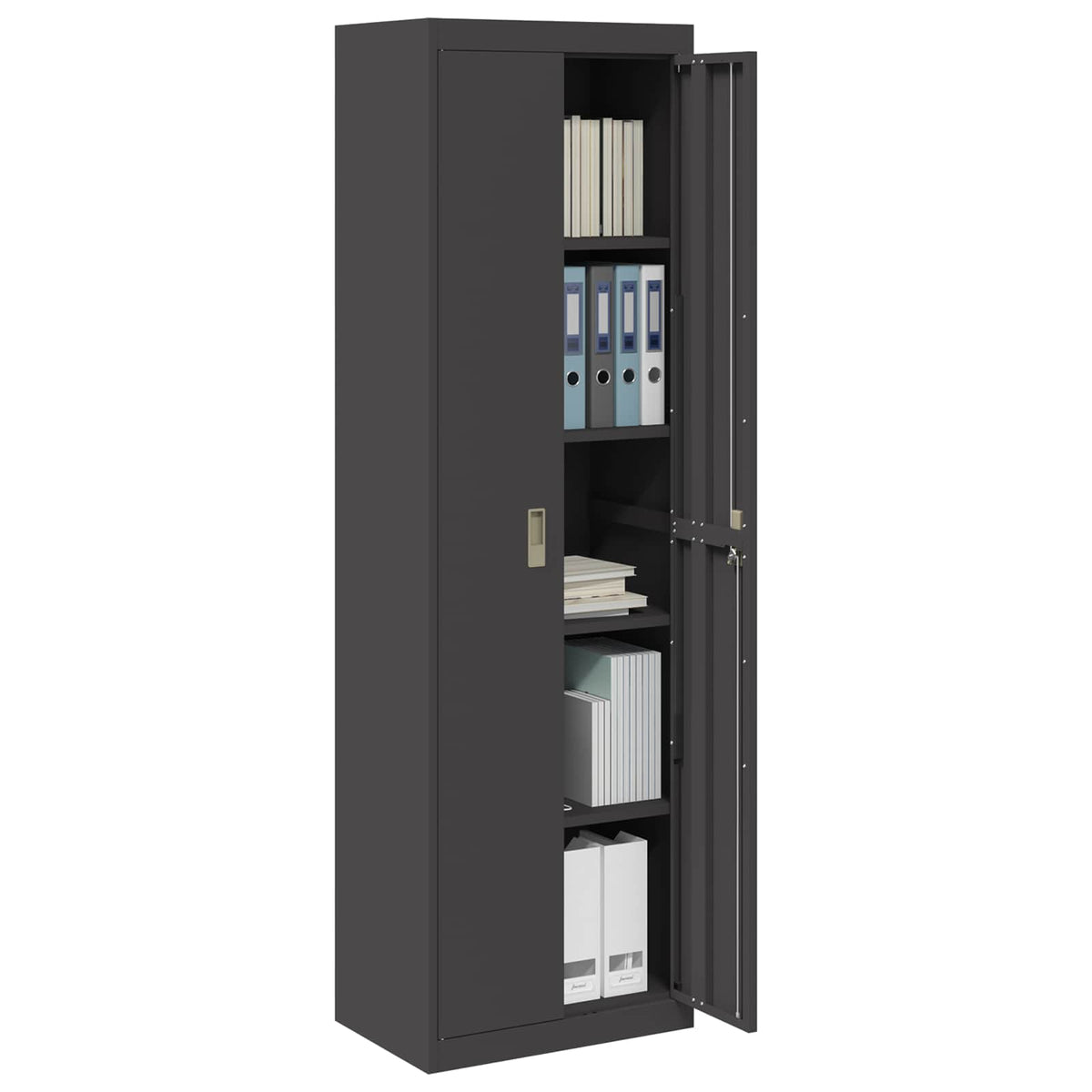 vidaXL Storage Cabinet Black 60 x 40 x200 cm Steel 3