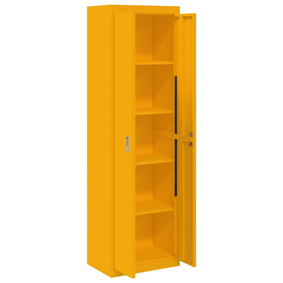 Storage Cabinet Steel Width 60 cm Mustard Yellow 200 cm