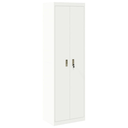 Storage Cabinet Steel Width 60 cm White 200 cm
