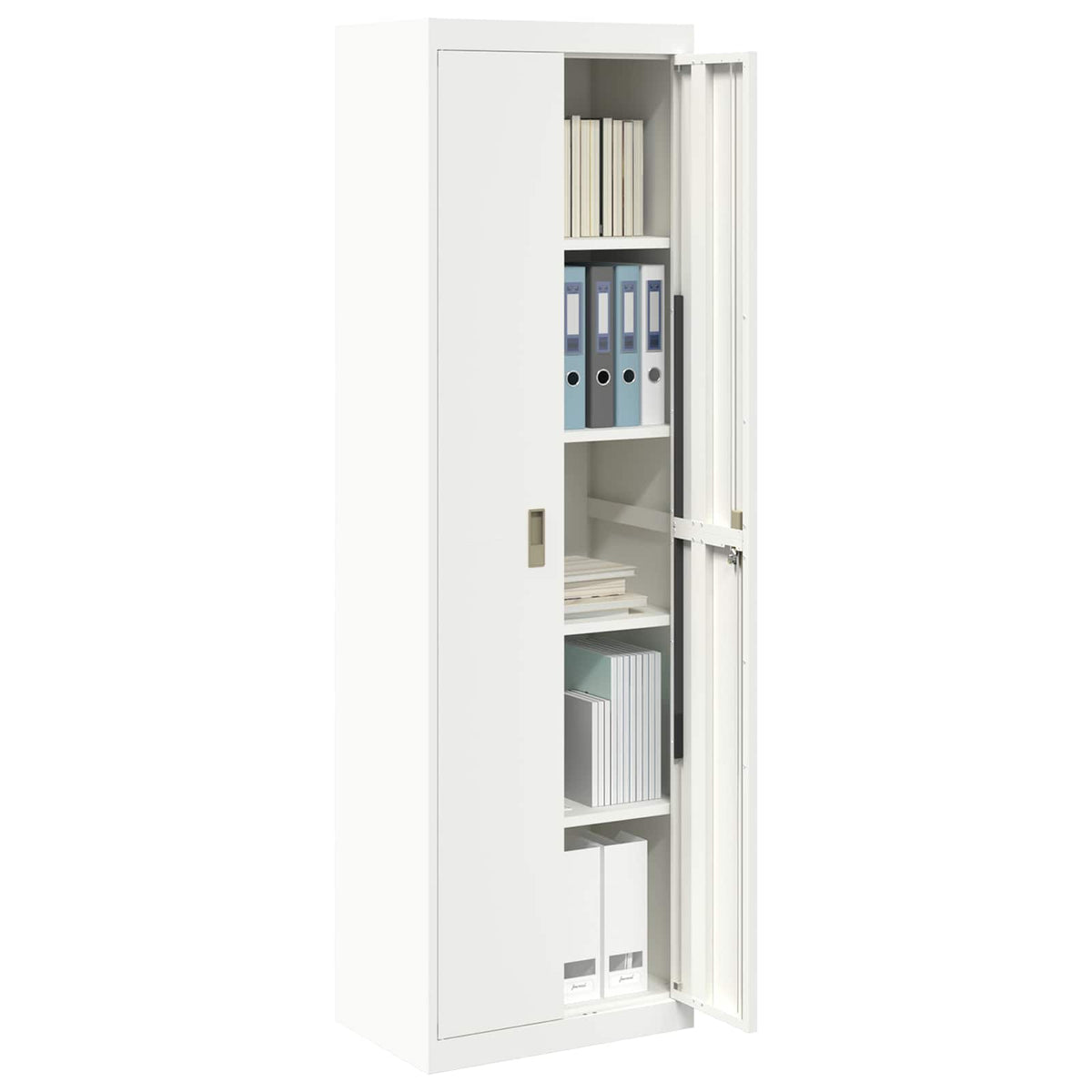 Storage Cabinet Steel Width 60 cm White 200 cm