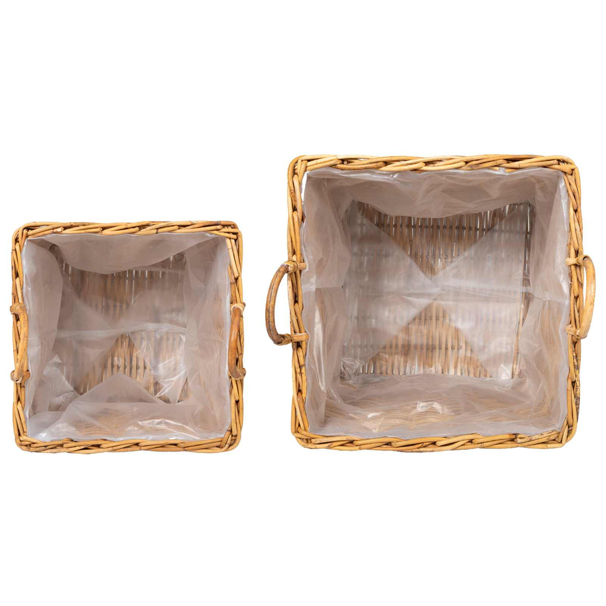 Planter Basket GENDT 2 pcs Natural Kubu Rattan Brown