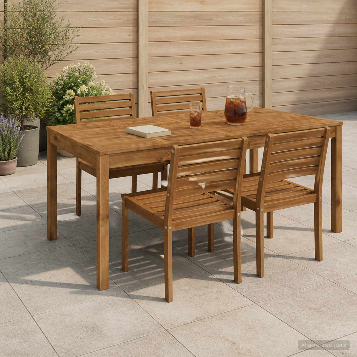 Garden Dinner Table Natural 180 cm 88.5 cm