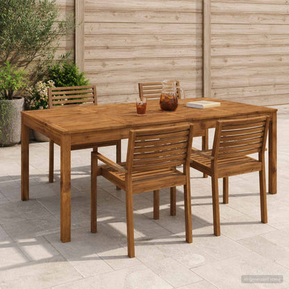 Garden Dinner Table Natural 196 cm 100.5 cm