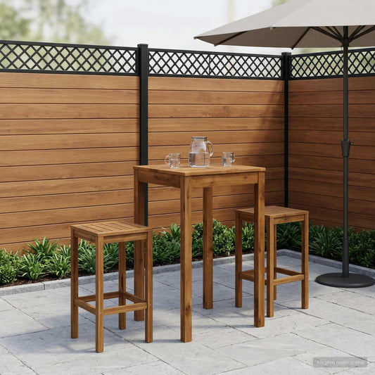 Garden Bar Table Solid Acacia Wood Natural 60 cm 60.5 cm