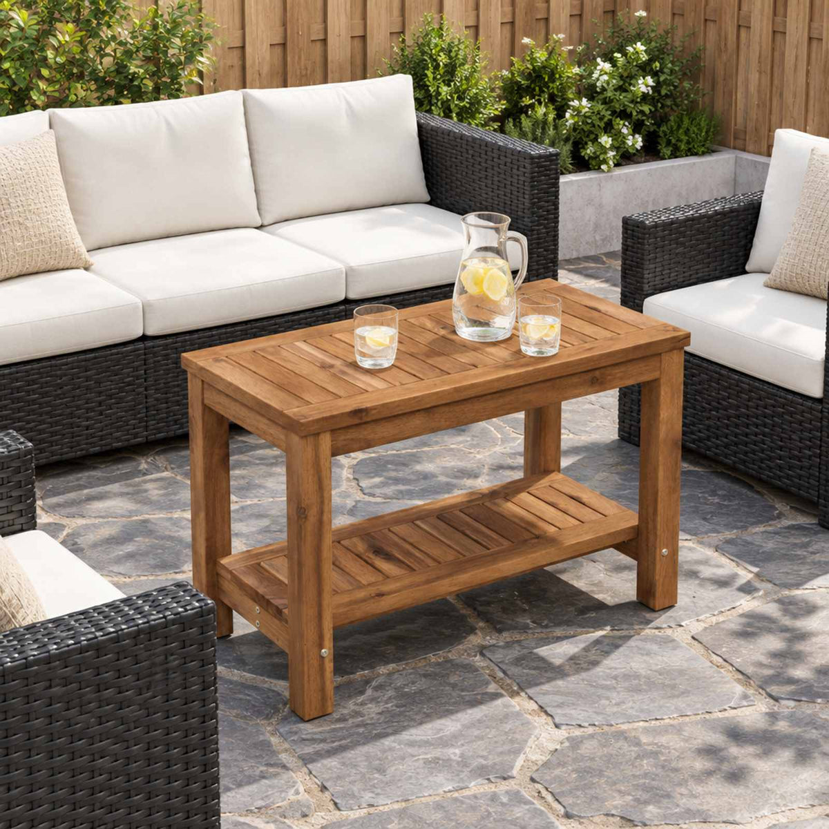 vidaXL Coffee Table Natural 60.5 x 30 x 45 cm Solid Acacia Wood 1