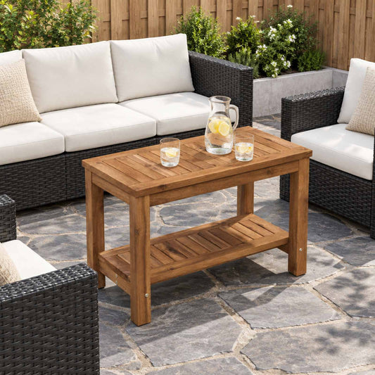 vidaXL Coffee Table Natural 60.5 x 30 x 45 cm Solid Acacia Wood 1