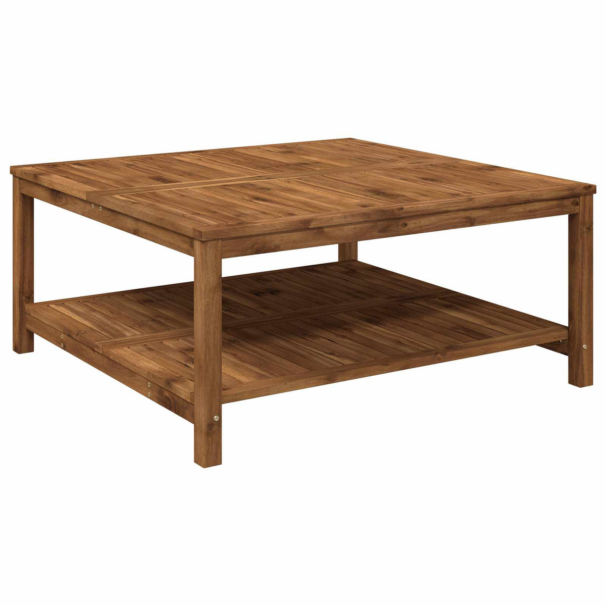 vidaXL Coffee Table Natural 100.5 x 98 x 45 cm Solid Acacia Wood 2