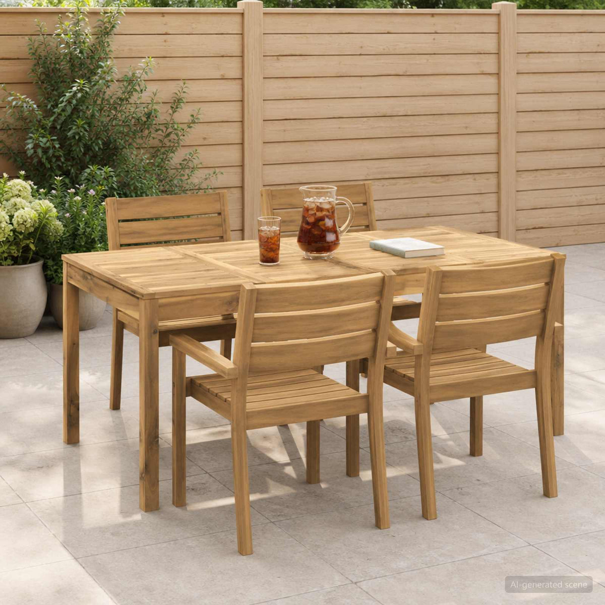 Garden Dinner Table Whitewash 180 cm 88.5 cm