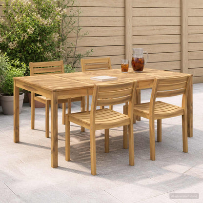 Garden Dinner Table Whitewash 196 cm 100.5 cm