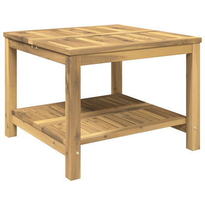 vidaXL Coffee Table Whitewash 60.5 x 60 x 45 cm Solid Acacia Wood 2