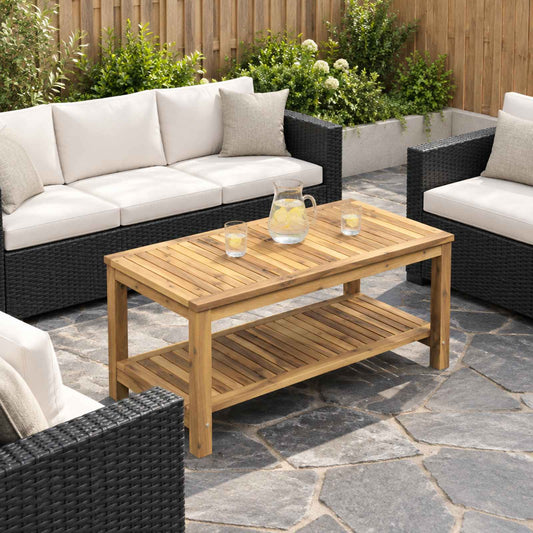 vidaXL Coffee Table Whitewash 100.5 x 49 x 45 cm Solid Acacia Wood 1
