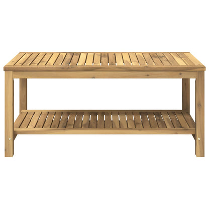 vidaXL Coffee Table Whitewash 100.5 x 49 x 45 cm Solid Acacia Wood 3