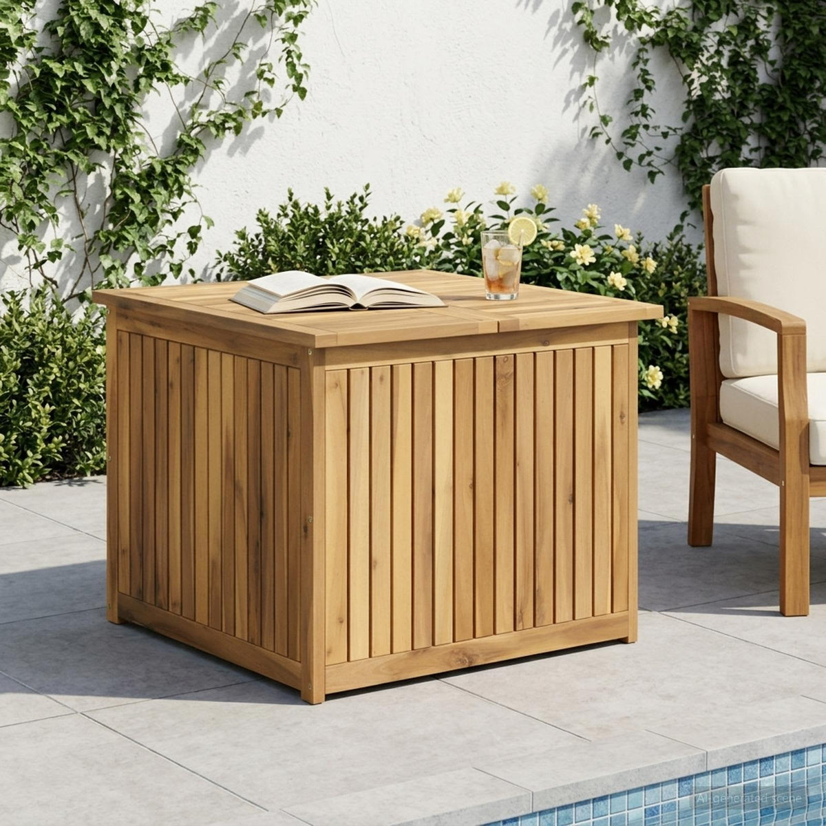 vidaXL Garden Storage Box Solid Acacia Wood 70.5 x 68.5 x 53.5 cm 1
