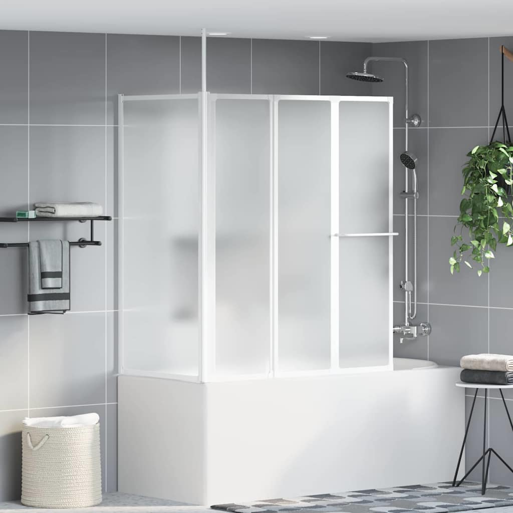 vidaXL Bath Screen Frosted 120 x 70 x 137 cm Aluminium 1