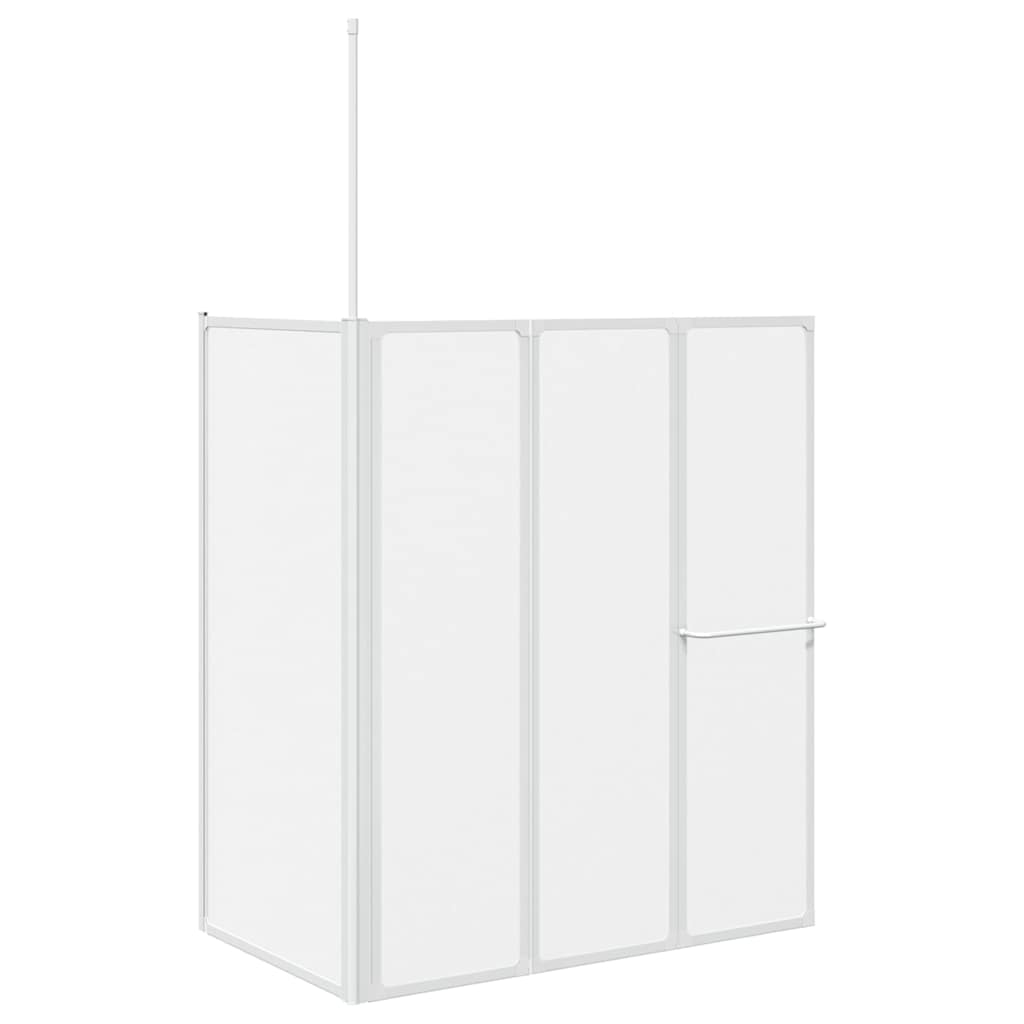 vidaXL Bath Screen Frosted 120 x 70 x 137 cm Aluminium 2