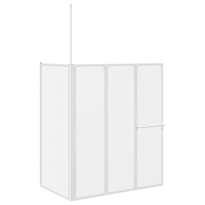 vidaXL Bath Screen Frosted 120 x 70 x 137 cm Aluminium 2