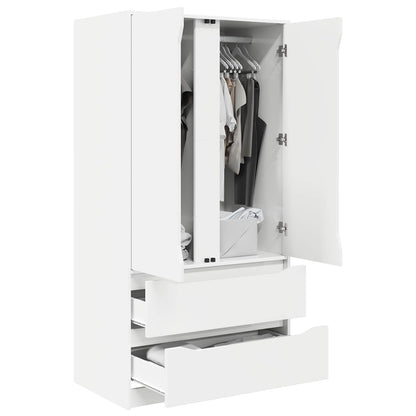 vidaXL Wardrobe with Drawer White 79.5 x 49 x 156 cm Engineered Wood 3
