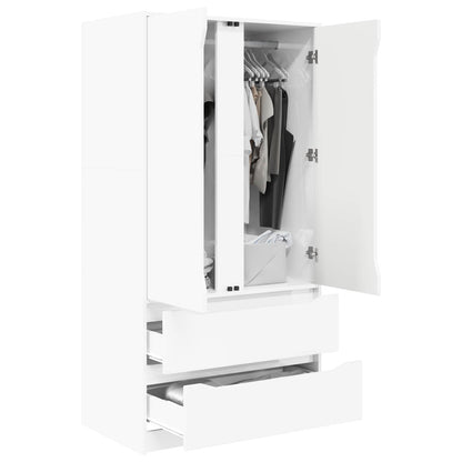vidaXL Wardrobe High Gloss White 79.5 x 49 x 156 cm Engineered Wood 3