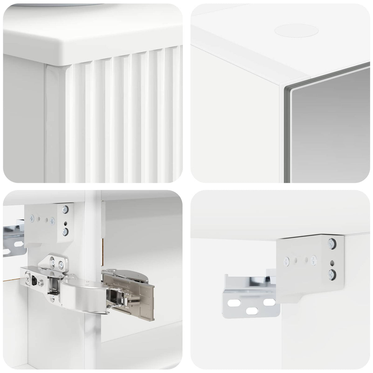 vidaXL Bathroom Cabinet Set 4 pcs White Engineered Wood 6