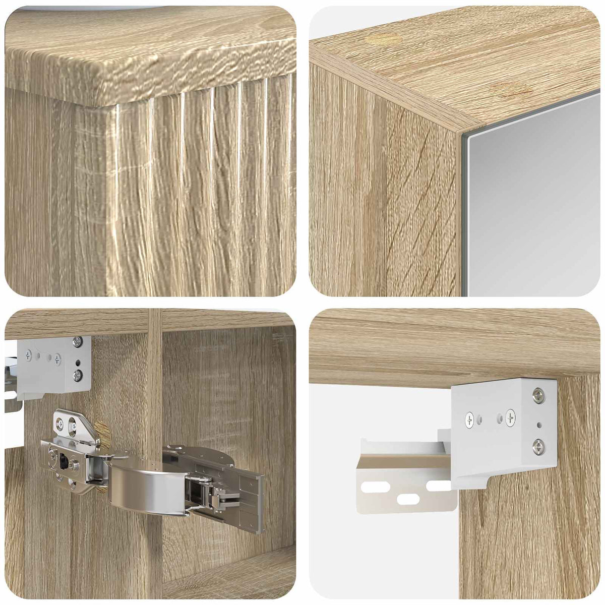 vidaXL Bathroom Cabinet Set 4 pcs Sonoma Oak Engineered Wood 6