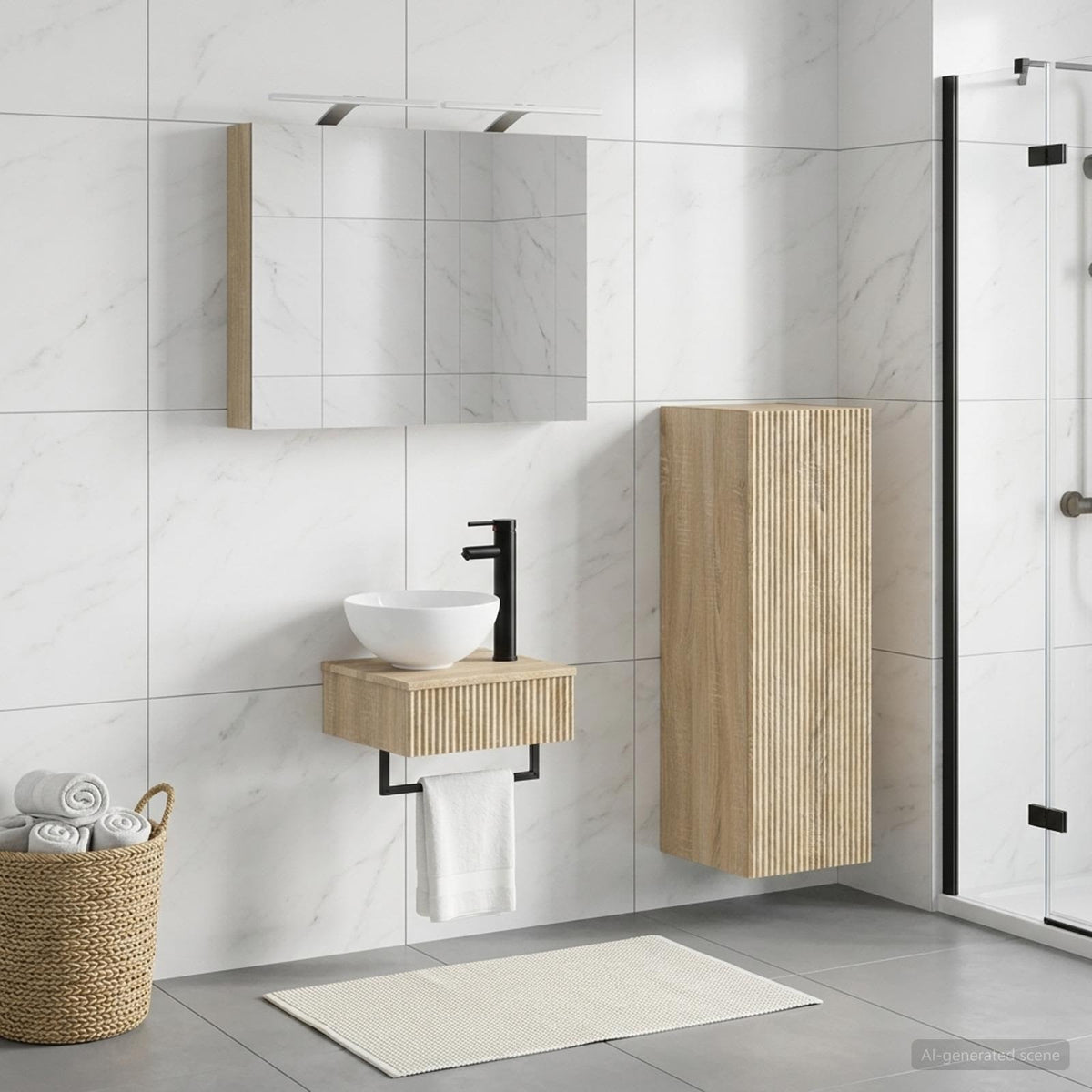 vidaXL Bathroom Cabinet Set 4 pcs Sonoma Oak Engineered Wood 1
