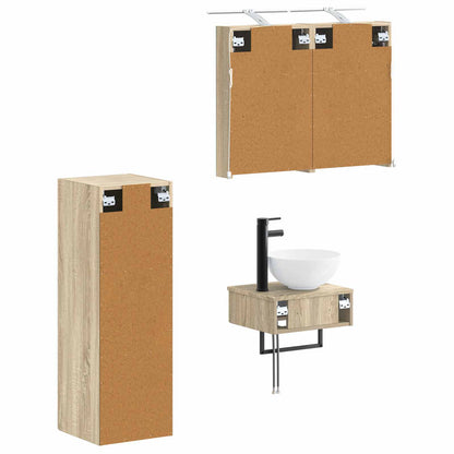 vidaXL Bathroom Cabinet Set 4 pcs Sonoma Oak Engineered Wood 5